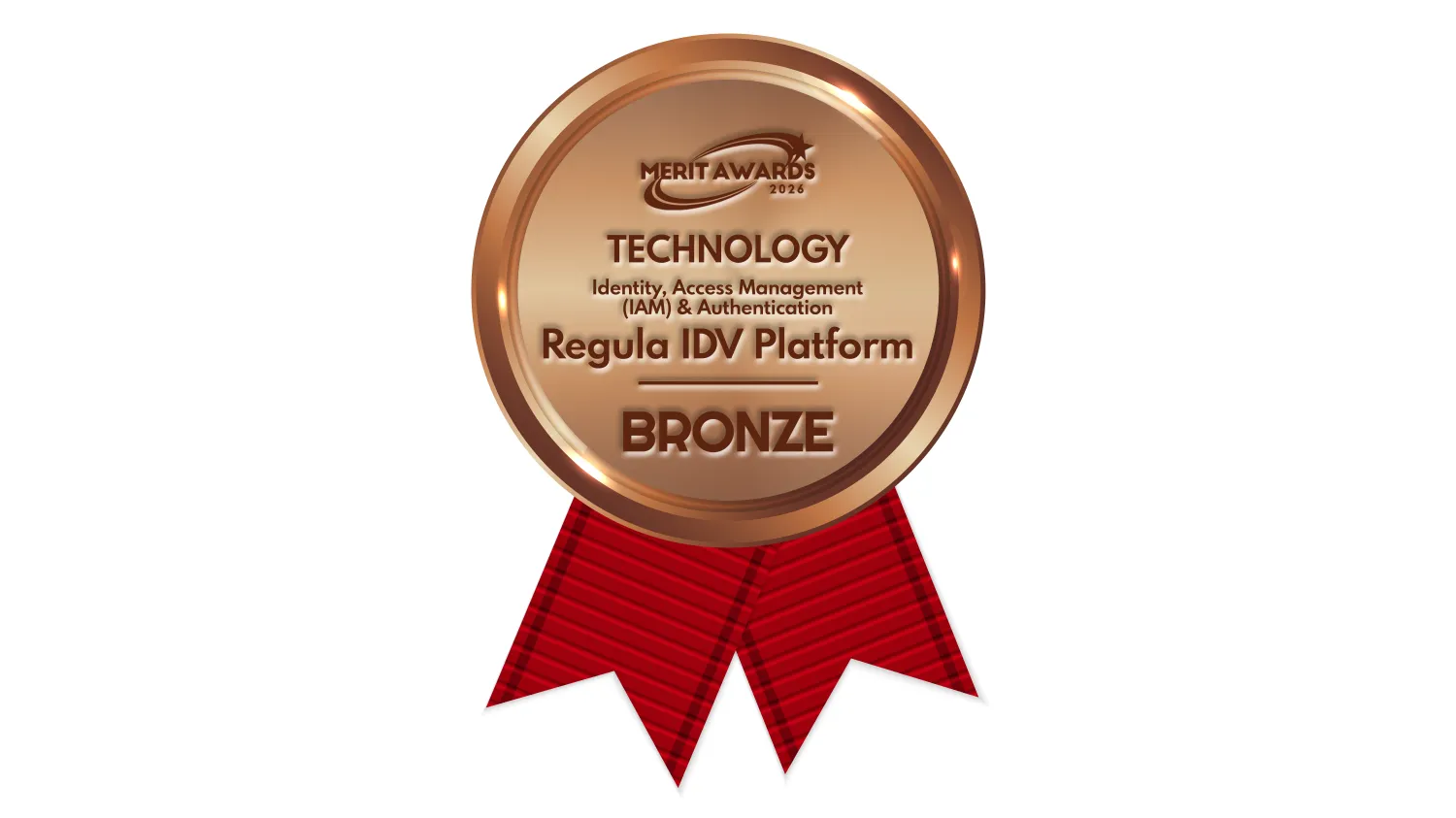 2026 Merit Technology Awards medal recognizing Regula IDV Platform in the Identity, Access Management & Authentication category.